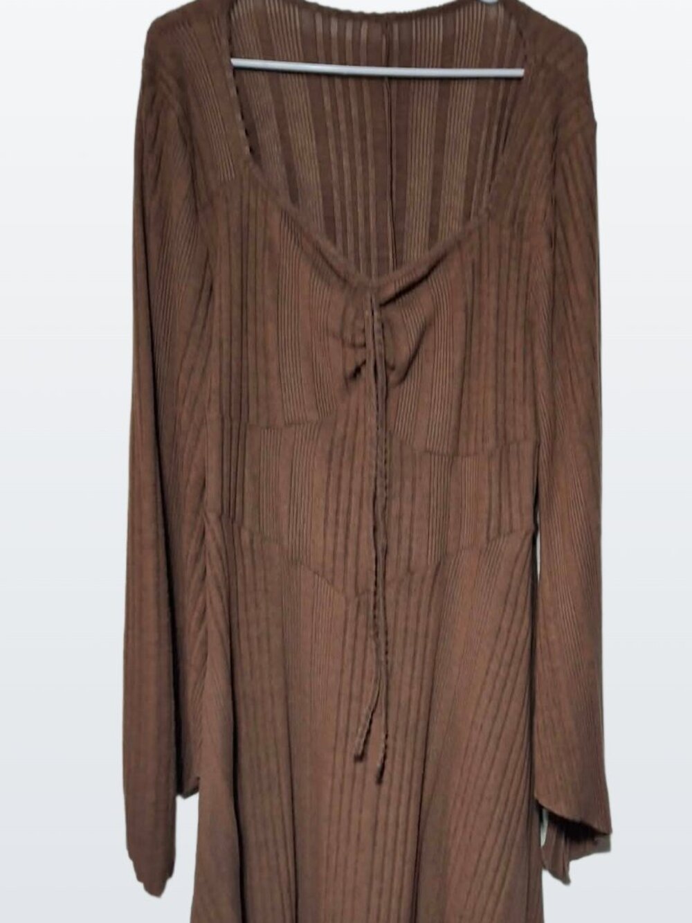 Brown Flared Sleeve Dress/Top